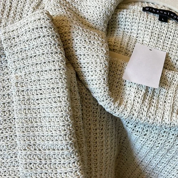 Gibsonlook Oatmeal Flare Sleeve Cowl Neck Sweater Large - Picture 5 of 5